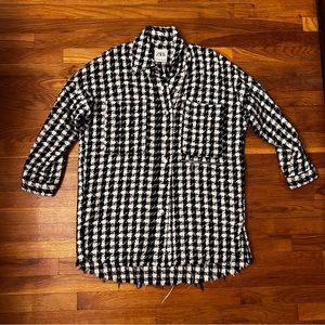 Zara longline button down houndstooth cardigan/sweater